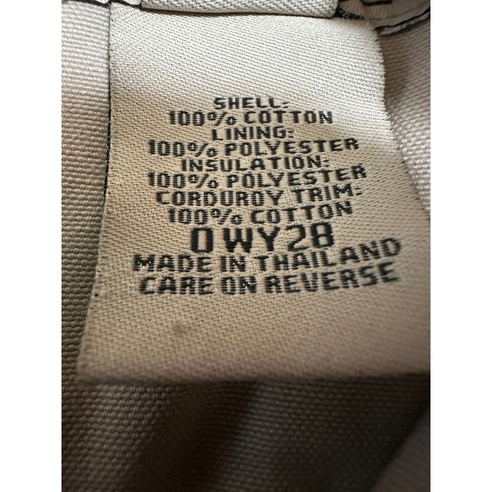 LL Bean Womens Small Tan Canvas Field Coat Corduroy Collar Barn Jacket 0WY28 - Picture 4 of 6